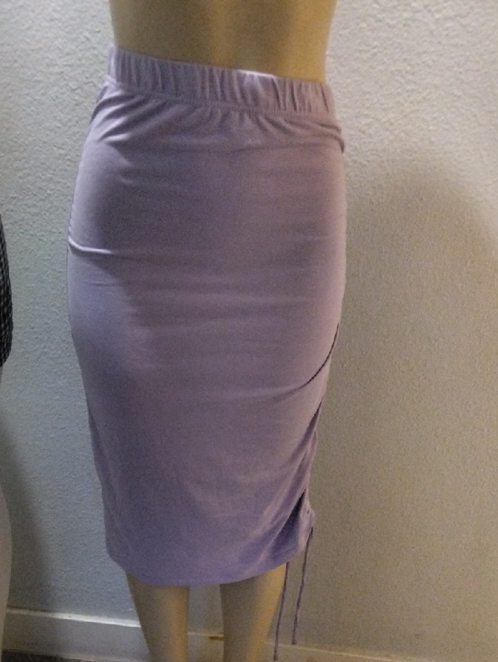 Almost Famous Lavender Pencil Skirt with Drawstring Detail